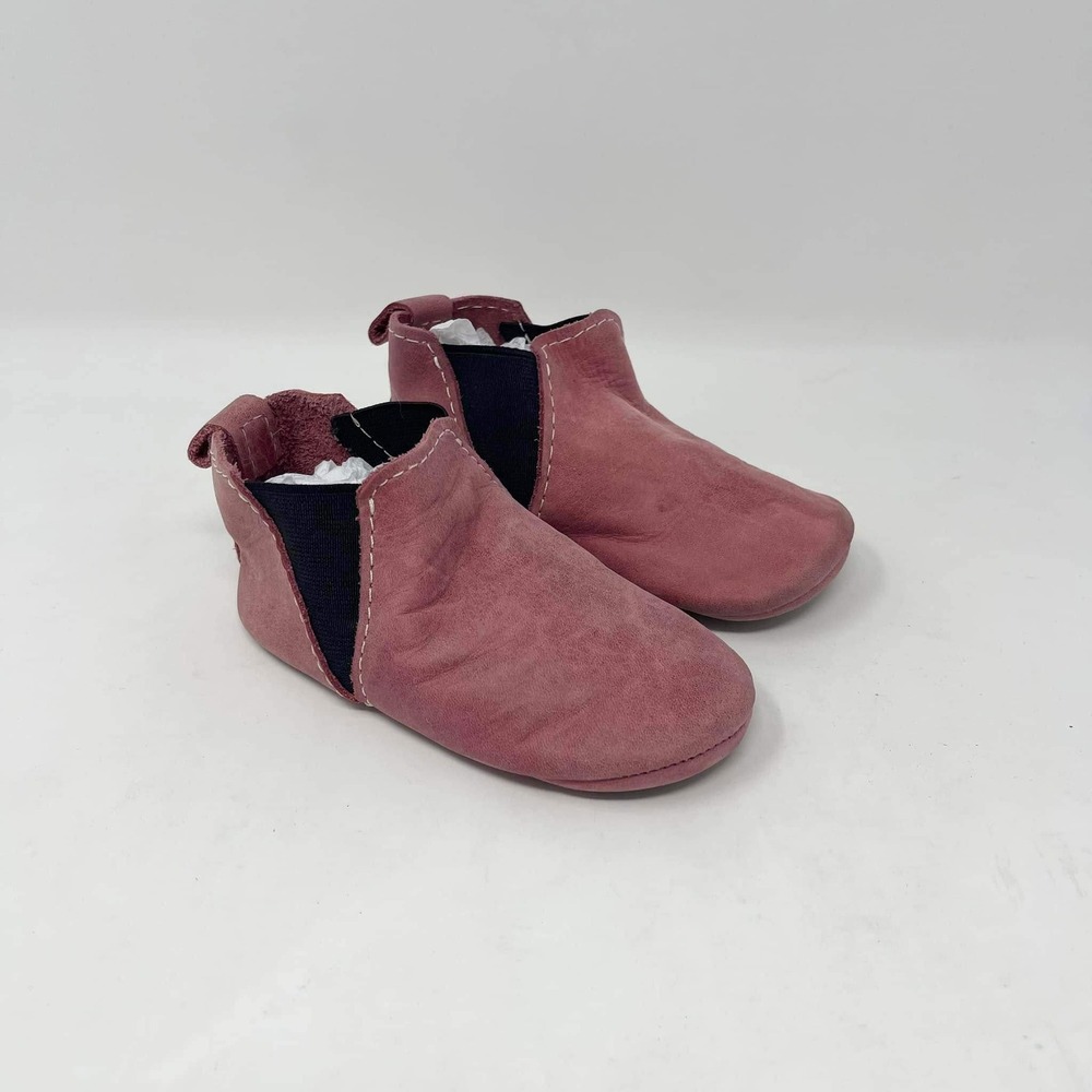 Freshly Picked Baby Shoes Chelsea Boot Toddler‎ Girls Size 8 Mauve Pink Leather